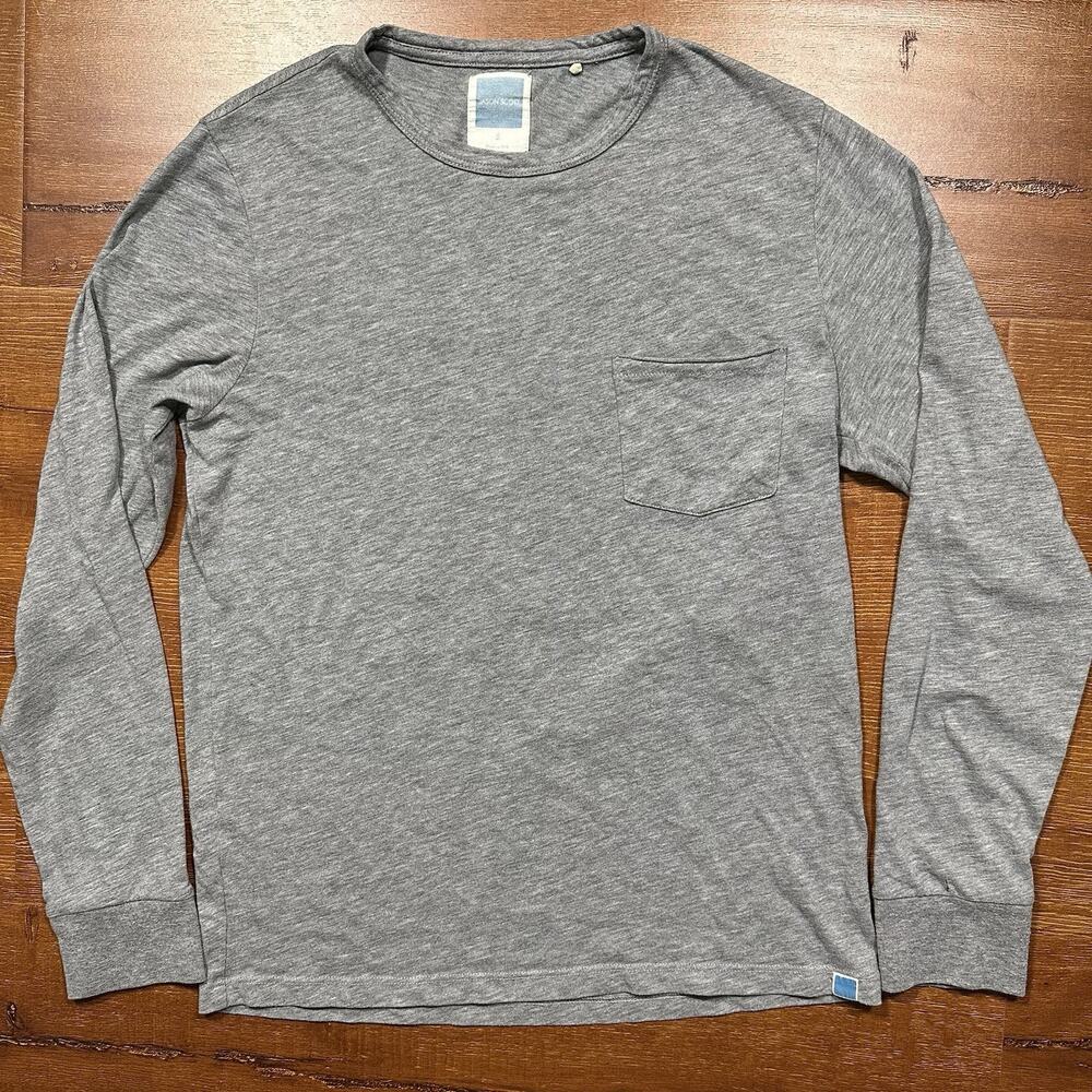 Jason Scott T Shirt Mens S Gray Pocket Long Sleeve Essential Casual City Basic